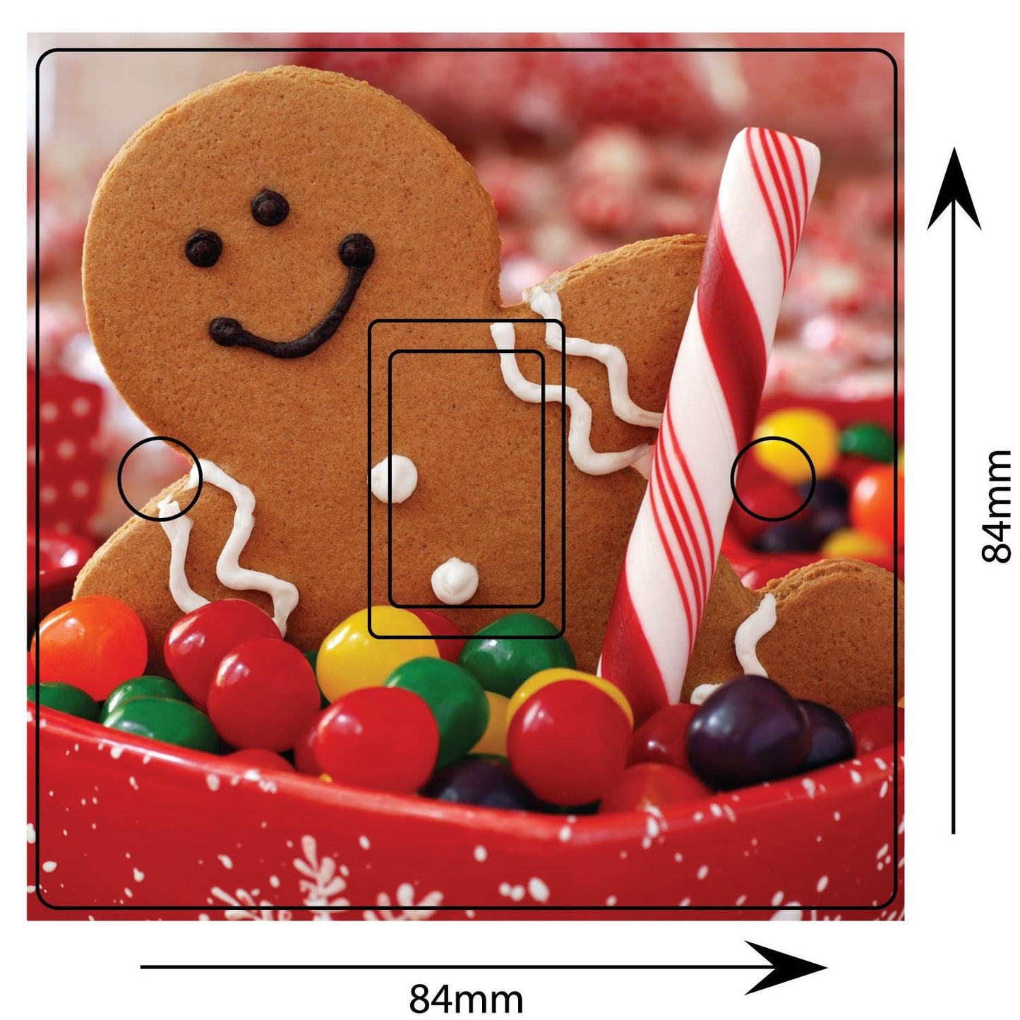 Christmas Gingerbread Man Light Switch Sticker Cover Vinyl Skin Wall Decal