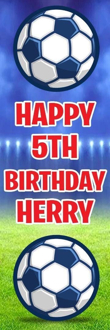 2x Personalised Football Birthday Banner: Custom Party Decoration For Kids Boys