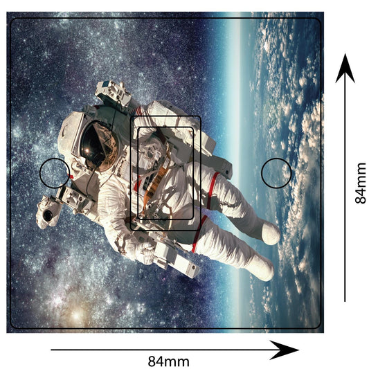 Astronaut Earth Space Stars Light Switch Sticker Cover Vinyl Skin Wall Decal