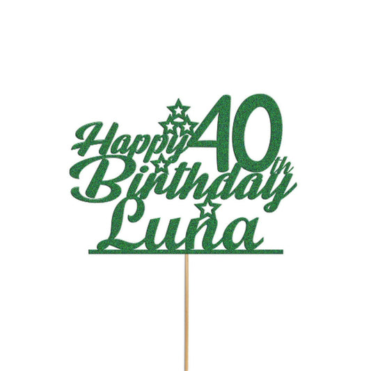 Personalised Glitter Cake Topper: Customise With Any Name & Age