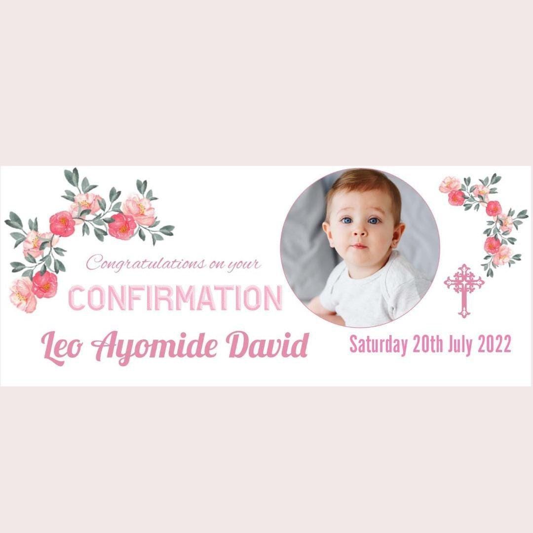 2x Personalised Confirmation Congratulations Banner Party Posters Celebration