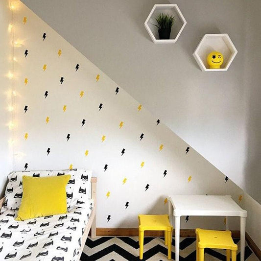 Superhero Lightning Bolt Wall Stickers Boys Bedroom Kids Nursery Vinyl Decal
