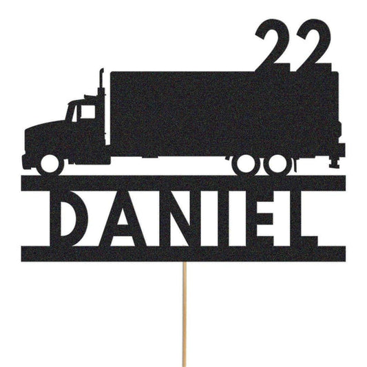Personalised Glitter Truck Cake Topper: Lorry Driver Decoration