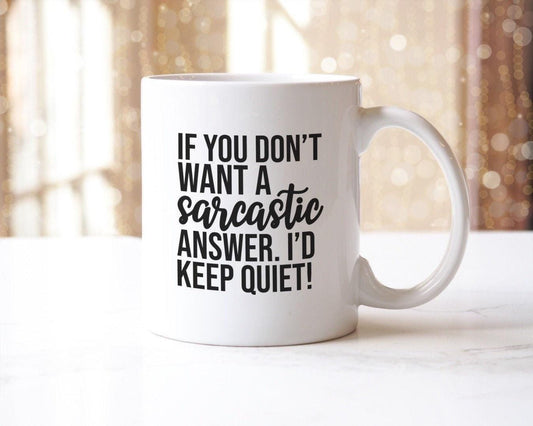 Sarcastic Answer Mug & Coaster Set - Funny Novelty Gift