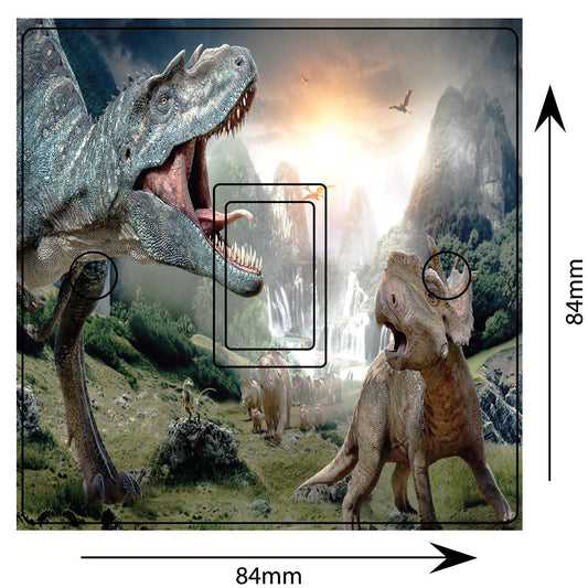 Dinosaur Predator Scene Light Switch Sticker Cover Vinyl Skin Wall Decal Decor