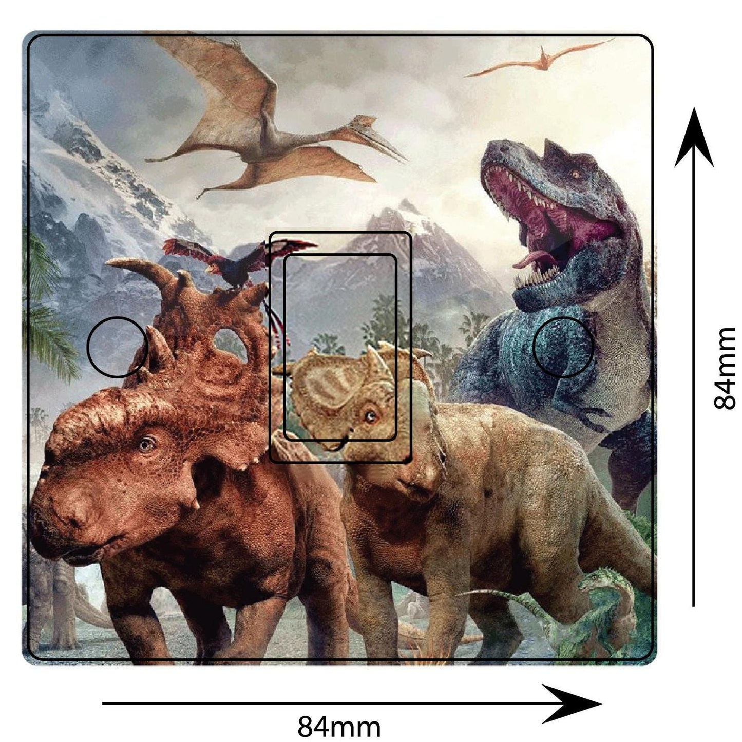 Dinosaurs Single Light Switch Sticker Vinyl Cover Skin Wall Decal Bedroom