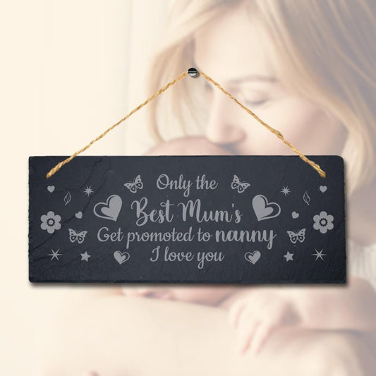 Only The Best Mum Hanging Slate Mummy Engraved Plaque Mothers Day Gift Home Sign