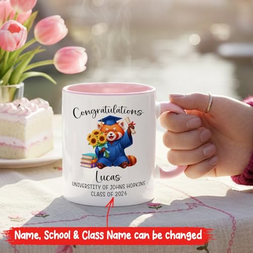 Personalized Name Congratulation Grad Panda | Customised Coffee Mug | 11 OZ