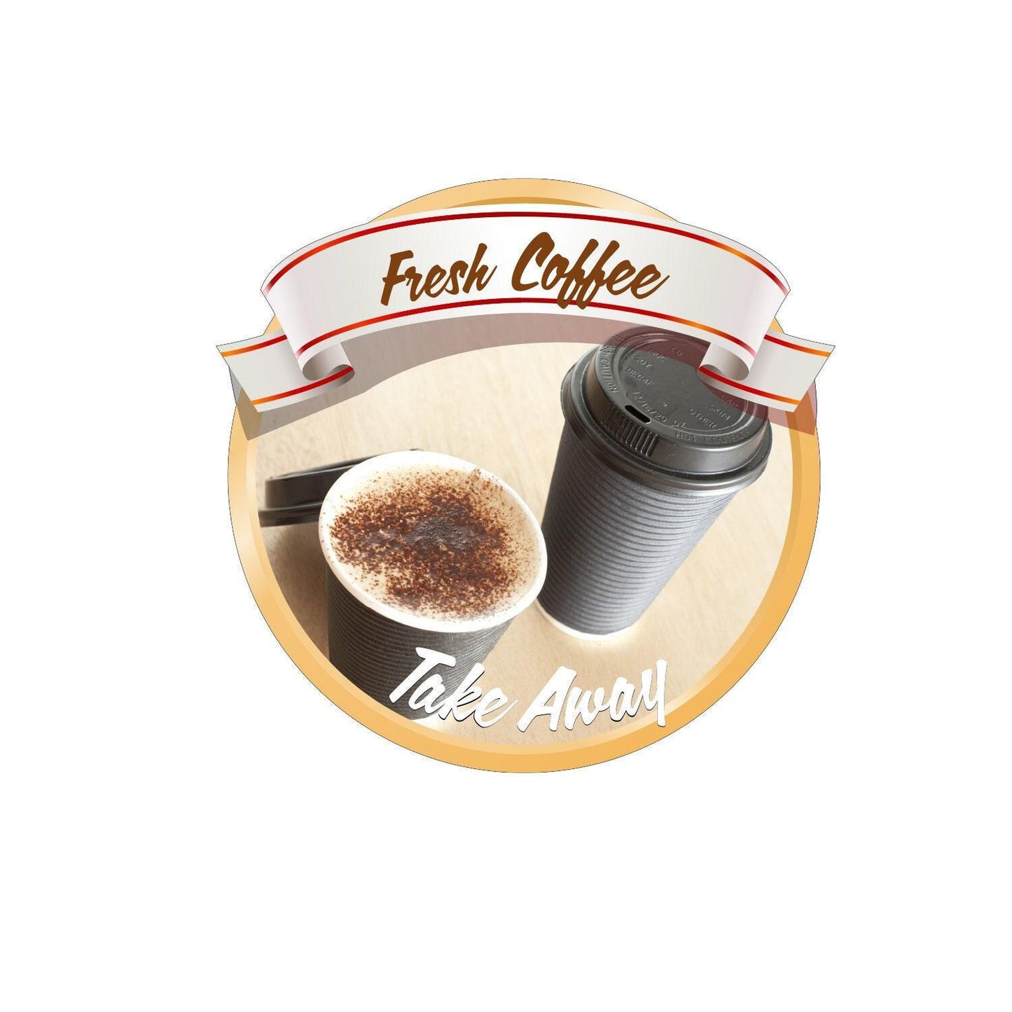 Fresh Coffee Take Out Catering Window Cafe Shop Restaurant Sticker Sign Decal