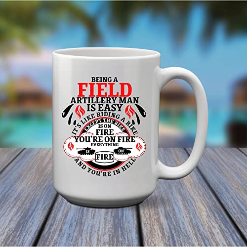 Gift for Field Artillery Man Riding on Fire | Ceramic Coffee Mug | 11 OZ