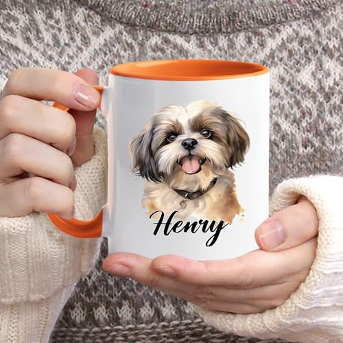 Shih Tzu Gifts Personalized Name Accent | Customised Coffee Mug | 11 OZ