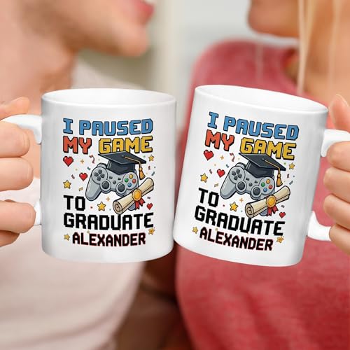 I Paused My Game To Graduate Gifts For | Customised Coffee Mug | 11 OZ
