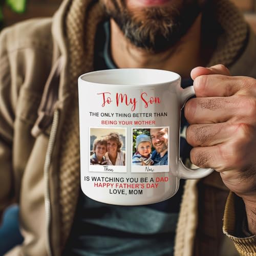 Personalized Father s Day Gift for Son from | Customised Coffee Mug | 11 OZ
