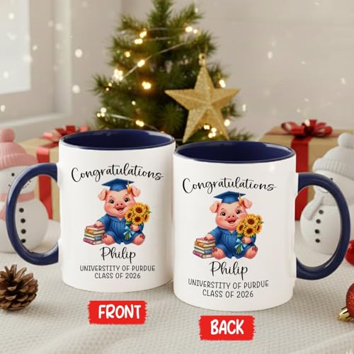 Pig Graduation Accent Personalized | Customised Coffee Mug | 11 OZ