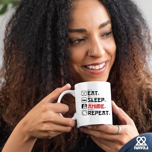 Eat Sleep Anime Repeat Gifts For Lovers Men | Ceramic Coffee Mug | 11 OZ