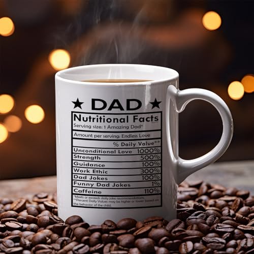 Veracco Dad Nutritional Facts Best Ever Daddy | Ceramic Coffee Mug | 11 OZ