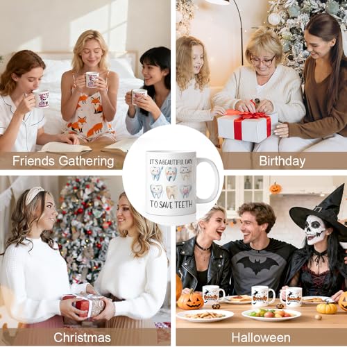 It s A Beautiful Day to Save Teeth Funny Tooth | Ceramic Coffee Mug | 11 OZ