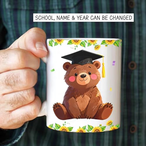 Personalized Brown Bear Graduation Accent | Customised Coffee Mug | 11 OZ