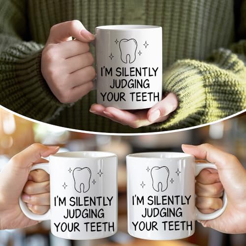 RZHV I M Silently Judging Your Teeth Funny | Ceramic Coffee Mug | 11 OZ
