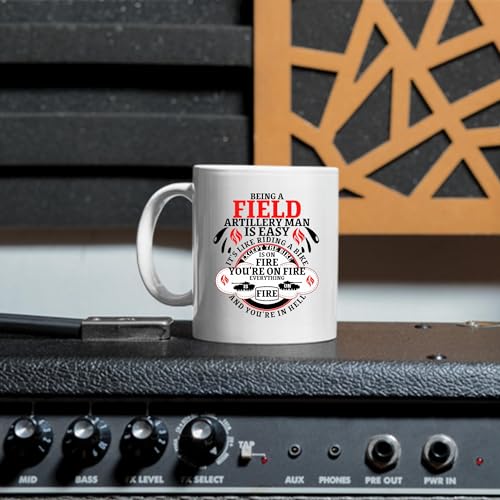 Gift for Field Artillery Man Riding on Fire | Ceramic Coffee Mug | 11 OZ