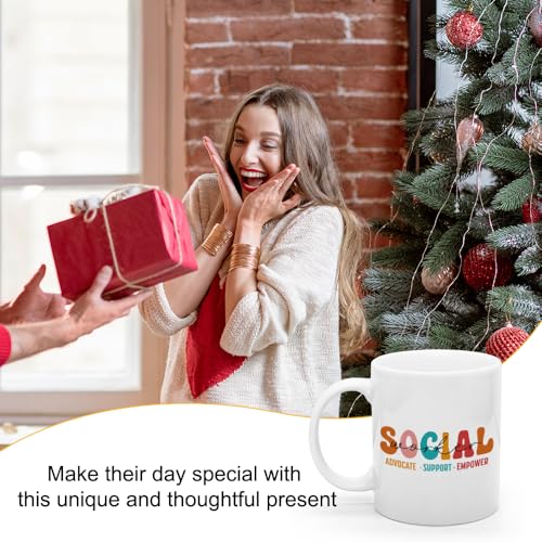 XQLZY Social Worker Cute Thank You Gifts for | Ceramic Coffee Mug | 11 OZ