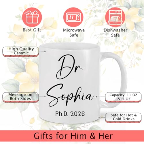 W62221 Personalized Ph D Graduation for | Customised Coffee Mug | 11 OZ