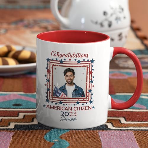 Custom Name And Year American Citizenship | Customised Coffee Mug | 11 OZ
