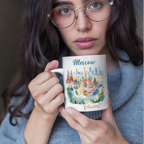 Personalized Moscow With Name Custom Russia | Customised Coffee Mug | 11 OZ