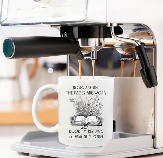 Smut Readers Roses are The Pages Worn Book | Ceramic Coffee Mug | 11 OZ