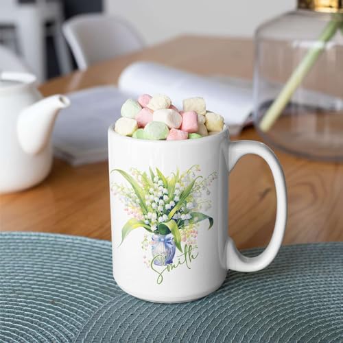Awesome Floral Customized With Lily Of The | Customised Coffee Mug | 11 OZ