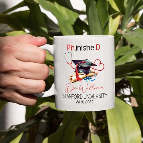 Personalized Graduation Phd Phinished | Customised Coffee Mug | 11 OZ