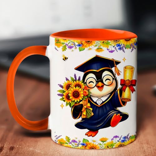Penguin Teacup Gift For Congrats Graduation | Customised Coffee Mug | 11 OZ