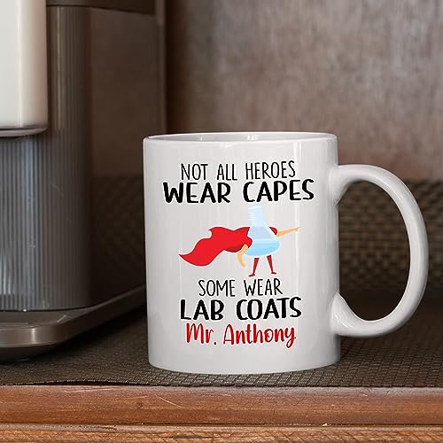 Personalized Lab Tech Not All Heroes Wear | Customised Coffee Mug | 11 OZ