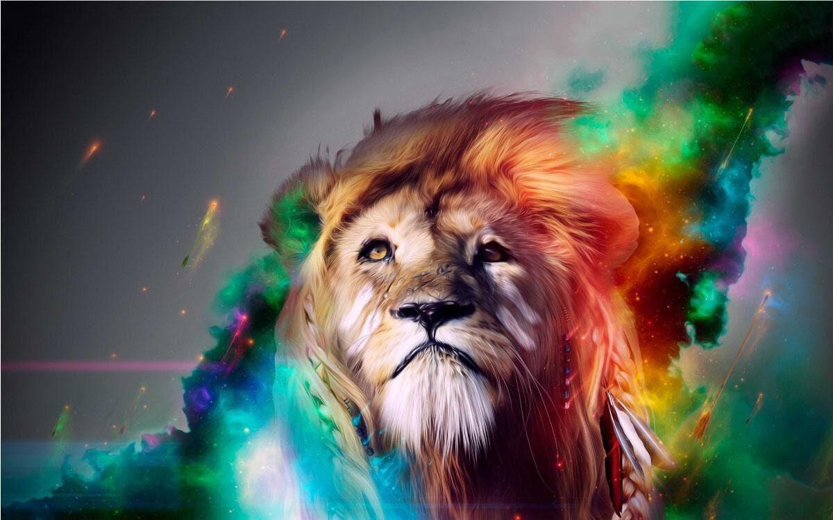 Lion 3d Window View Jungle King Wall Sticker Crack Effect Wall Poster Decal Bedroom Wall Mural