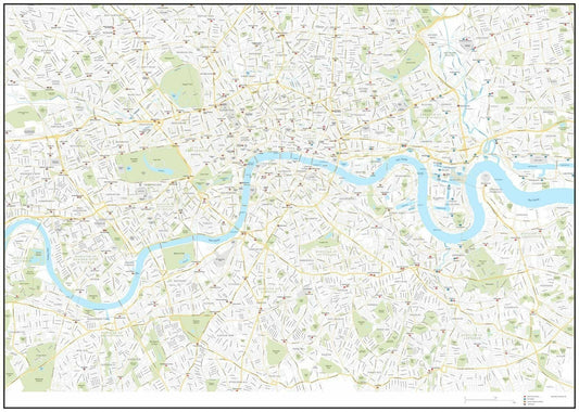 London Boroughs Map Poster: Detailed City Art Print