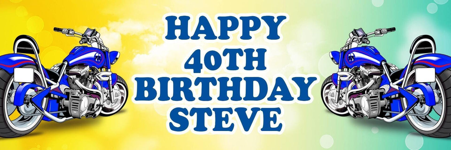Personalised Motocross Birthday Banner: Custom Party Decoration (Set of 2)