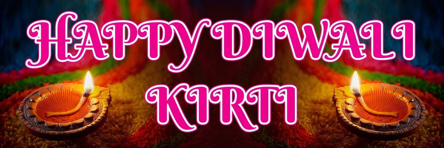 2 Personalised Diwali Holi Shivaratri Hindu Party Celebration Banners Posters