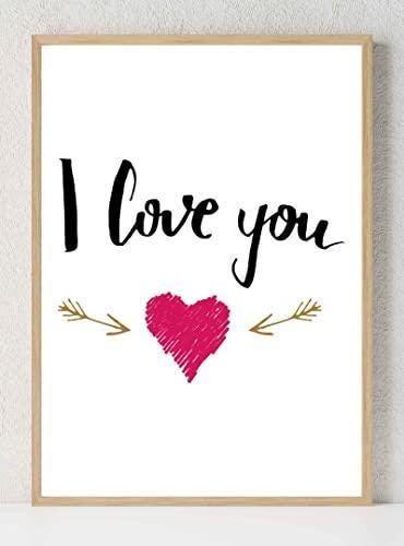 I Love You Relationship Motivational Inspirational Positive Quote Poster Wall