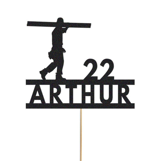 Personalised Construction Worker Cake Topper Custom Builder Cake Decoration Any Name Age