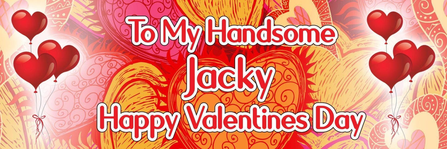 Personalised Valentines Day Banner: Custom Name Party Decor (Set of 2)