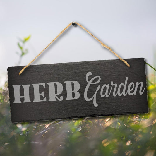 Herb Garden Gardening Gift Slate Sign Home Allotment Veg Pots Stone Hanging Sign