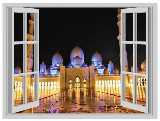 Huge Sheikh Zayed Mosque Window Wall Sticker Art Vinyl Decal Decor