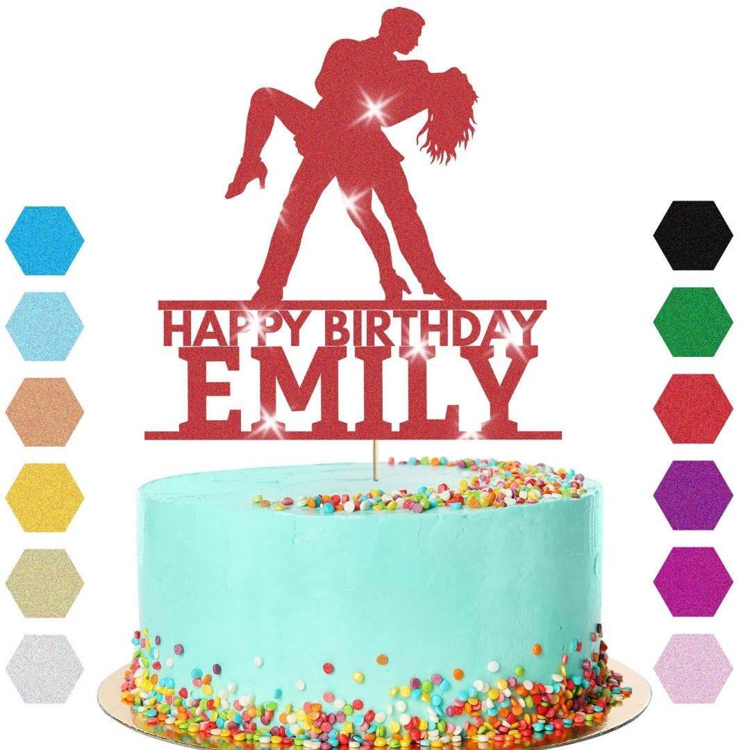 Dancing Couple Cake Topper Personalised Girls Boys Birthday Decoration Any Name
