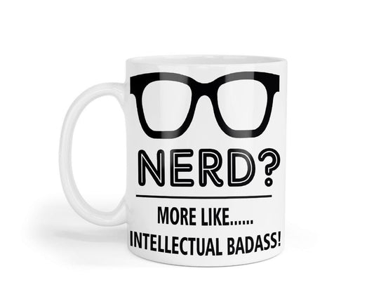 Nerd Mug & Coaster Set More Like Intellectual Funny Birthday Christmas Tea Gift