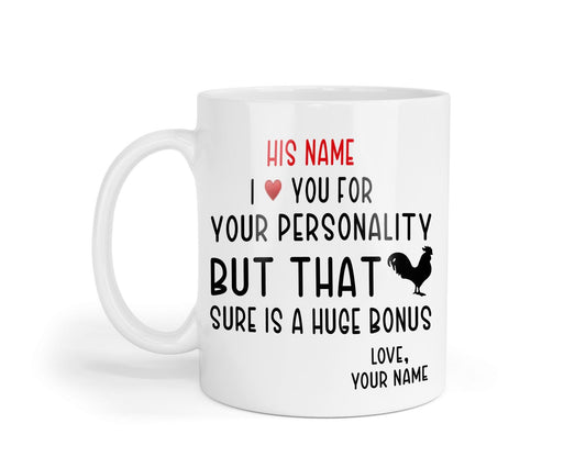 Personalised I Love You Mug: Funny Gift for Boyfriend Husband