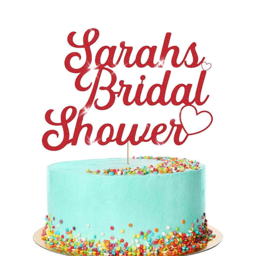 Personalised Bridal Shower Glitter Cake Topper Wedding Party Cake Decoration