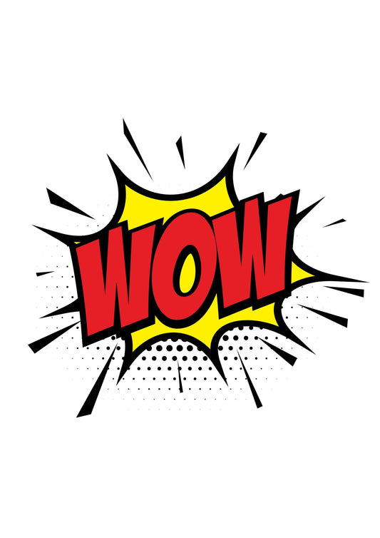 Wow Explosion Wall Poster Bedroom Comic Typography Art Nursery Print Decor