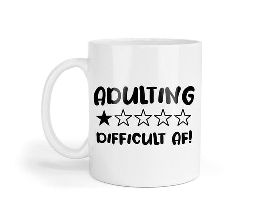 Adulting Difficult Af Funny Ceramic Novelty Coffee Mug With Coaster Office Gift