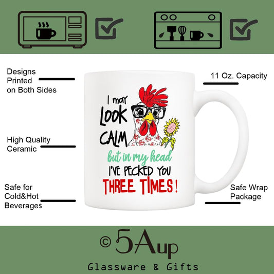 Funny Rooster | Ceramic Coffee Mug | Father's Day Gift | Stylish Printed Design | Tea & Coffee Cup | 11oz