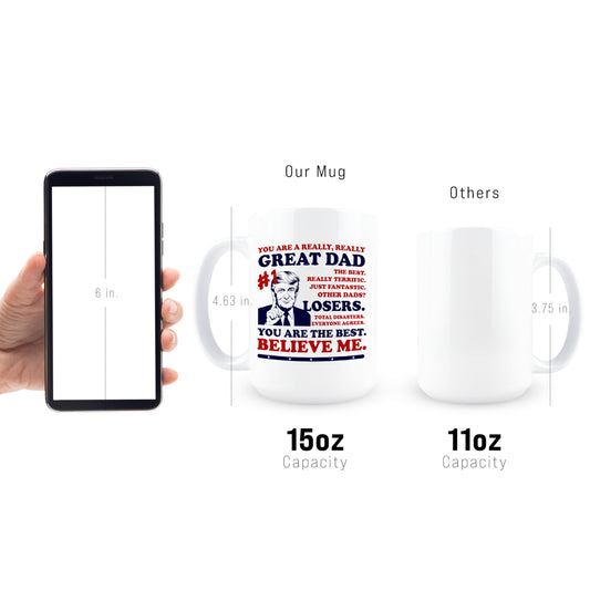 #1 Dad | Ceramic Coffee Mug | Father's Day Gift | Stylish Printed Design | Tea & Coffee Cup | 11oz